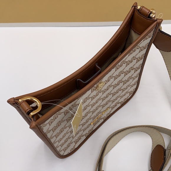 MICHAEL KORS Briley Small Logo Messenger Xbody Bag LUGGAGE MULTI COLOR - Picture 5 of 16